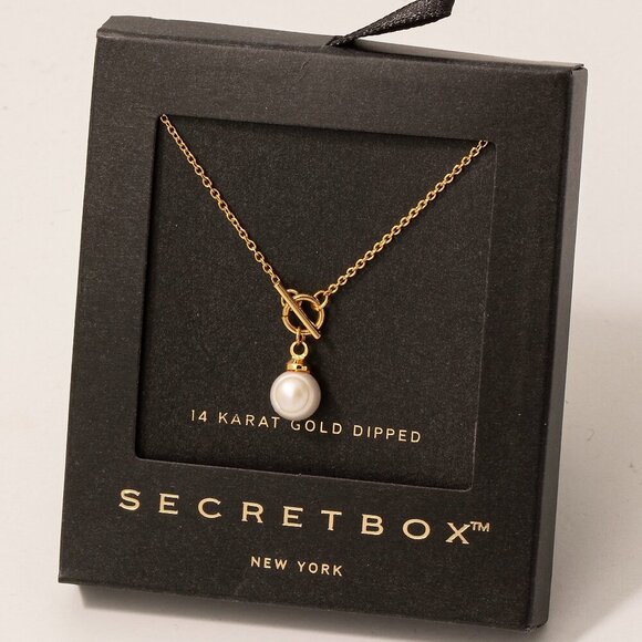 The Wild Clover Jewelry - 14K GOLD FRESHWATER PEARL TOGGLE NECKLACE